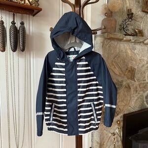 Lupilu Navy and White Striped Hooded Rain Jacket